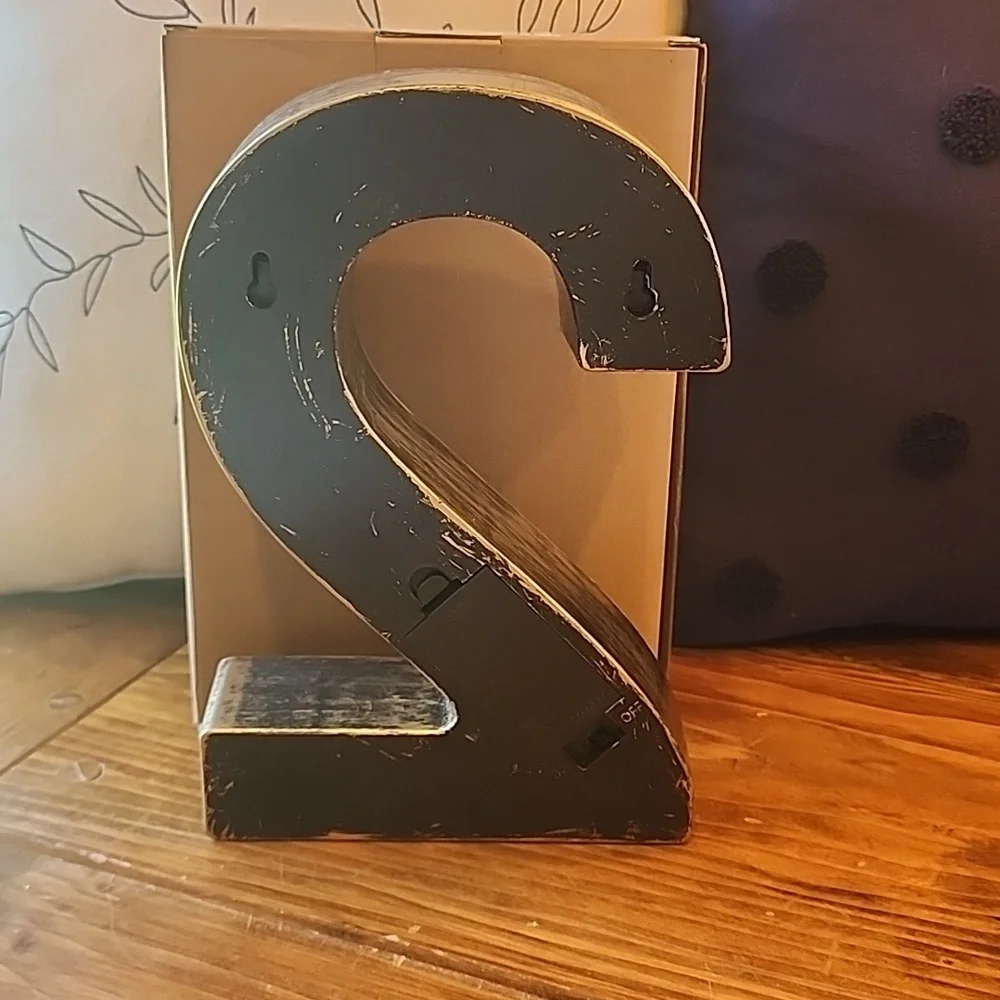 Golden‎ Black LED Marquee Number 2 Sign, Industrial, Vintage Style Light Up